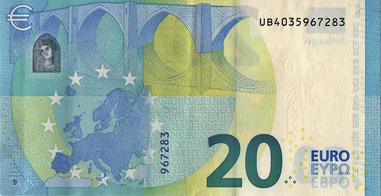 Simbolo distintivo sull'etichetta delle banconote da 20 euro per riconoscerne l'autenticità.
